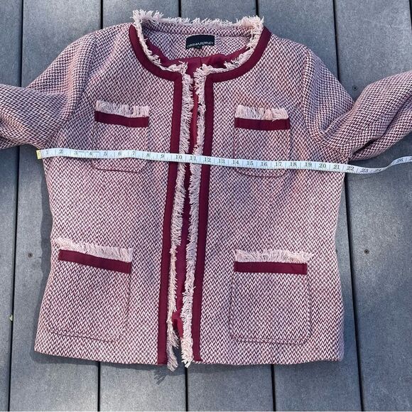 Cynthia Rowley Burgundy Tweed Blazer with Fringe - Picture 8 of 9
